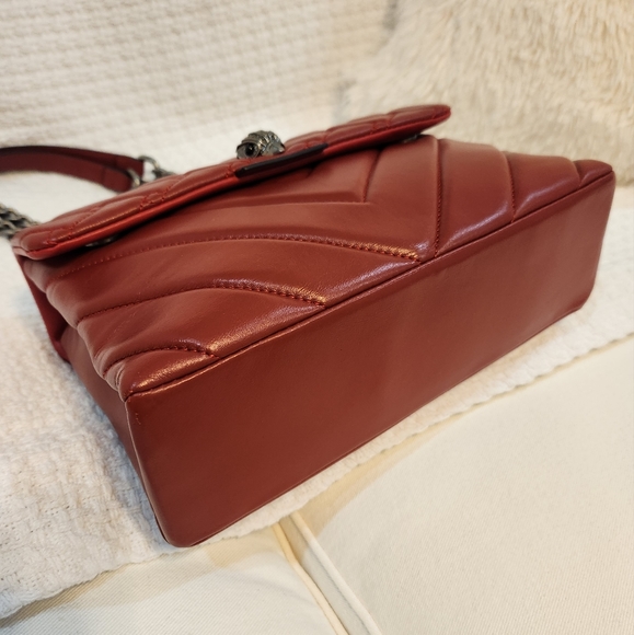 Kurt Geiger London Red Kensington Medium Leather Shoulder Crossbody Bag Purse - Picture 8 of 16